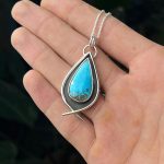 آویز فیروزه طبیعی طرح دراپ - Image 2