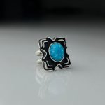 انگشتر فیروزه طبیعی طرح ماز - Image 4